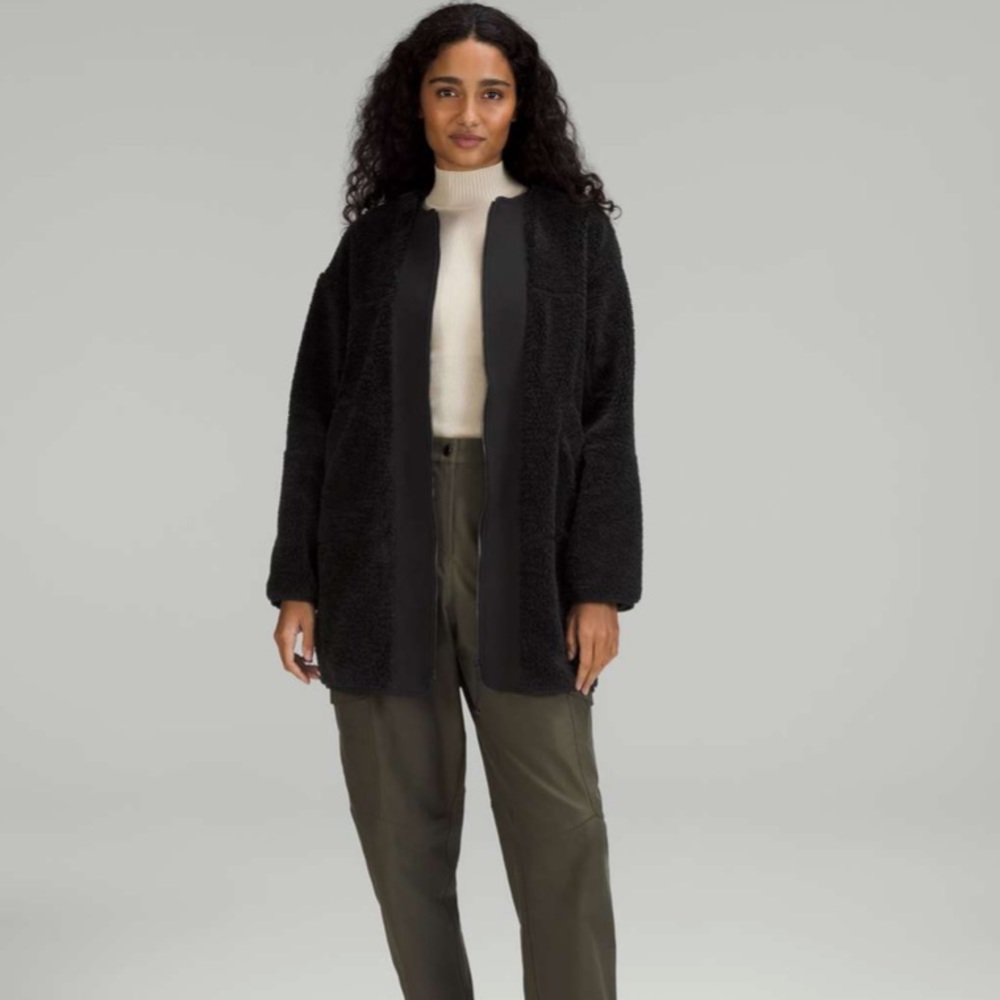 NWT Lululemon Collarless Textured Fleece Full Zip In Sz 10